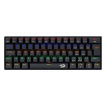 Teclado Mecânico Gamer Redragon Lakshmi, LED Rainbow, Switch Blue, ABNT2, Preto
