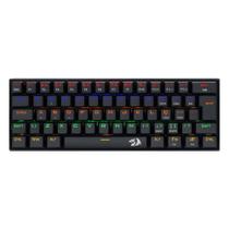 Teclado Mecânico Gamer Redragon Lakshmi, LED Rainbow, Switch Blue, ABNT2, Preto