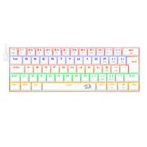 Teclado Mecânico Gamer Redragon Lakshmi Lunar White, Rainbow, Switch Blue, Layout 60%, ABNT2, Branco