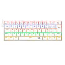 Teclado Mecânico Gamer Redragon Lakshmi Lunar White, Rainbow, Switch Blue, Layout 60%,