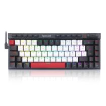 Teclado Mecânico Gamer Redragon Magic-Wand Mini Pro Wireless/Bluetooth/USB Switch Brown - Branco Vermelho E Preto