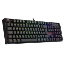 Teclado Mecânico Gamer Redragon Mitra K551RGB-1-PTBROWN V2, Switch Brown, ABNT2, Full-Size, Black