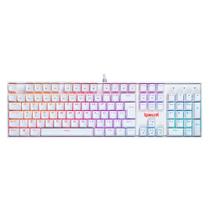 Teclado Mecânico Gamer Redragon Mitra RGB, Switches Redragon Preto, USB 2.0, ABNT2, Branco Lunar - K551W-RGB (PT-BLACK)