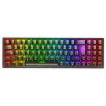 Teclado Mecânico Gamer Redragon Sem Fio Pollux Pro Clear Preto RGB
