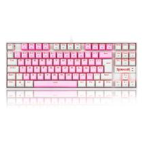 Teclado Mecânico Gamer Redragon Single Color Kumara, Switch Brown, ABNT2, Rosa e Branco - K552PW (PT-BROWN)