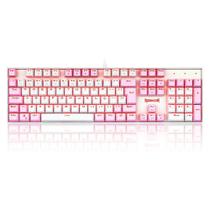 Teclado Mecânico Gamer Redragon Single Color Mitra, Switch Blue, ABNT2, Branco e Rosa - K551WP (PT-BLUE)