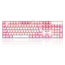 Teclado Mecânico Gamer Redragon Single Color Mitra, Switch Brown, ABNT2, Branco e Rosa