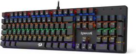 Teclado mecânico gamer redragon valheim rainbow preto k608-r