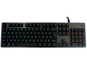 Teclado Mecânico Gamer RGB Logitech G512 Carbon - USB ABNT2 Preto