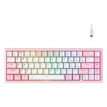 Teclado Mecânico Gamer Rise Mode GM1 Pro White and Pink ARGB Switch Outemu Brown - RM-TCM-GM1P-WPBRO
