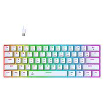 Teclado Mecânico Gamer Rise Mode GM1 RGB USB-C Switch Brown Branco - RM-TCM-GM1-WBRO