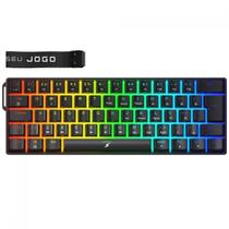Teclado Mecânico Gamer SuperFrame Player Pro RGB Compacto Switch Red USB ABNT2 Com Alça Preto SFKBPPRD60BRUAB Teclado Mecânico Gamer SuperFrame Player Pro RGB Compacto Switch Red USB ABNT2 Com Alça Preto SFKBPPRD60BRUAB