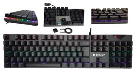 Teclado Mecânico Gamer Switch Blue Led Rgb 7 Cores Rainbow 12 Funções Anti Ghosting Abnt2 Usb para Pc Computador Noteboo