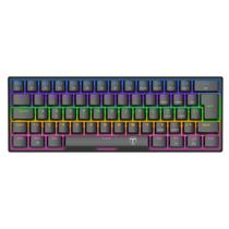 Teclado Mecânico Gamer T-Dagger Arena Rainbow Preto 60% Switch Marrom - T-TGK321-BR