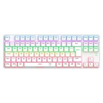 Teclado Mecânico Gamer T-Dagger Bora TKL, RGB, Switch Dust-proof Marrom, USB, ABNT2, Branco - T-TGK313W-BR