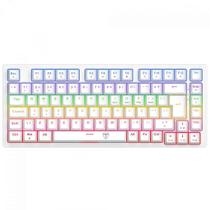Teclado Mecânico Gamer T-Dagger Megatre, Rainbow, Switch Brown, 75%, ABNT2, Branco