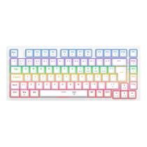 Teclado Mecânico Gamer T-Dagger Megatre, RGB, Switch Dust-proof Marrom, USB Tipo-C, ABNT2, Branco - T-TGK326W-BR