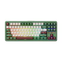 Teclado mecanico gamer tac87 matcha red bean rgb wireless switch cilantro tatil akko verde, branco e vermelho