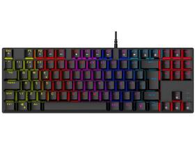 Teclado Mecânico Gamer Warrior Royal Cross, RGB, Switch Blue, TKL, ABNT2, Preto - TC312