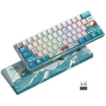 Teclado mecânico HITIME XVX M61 60% sem fio RGB retroiluminado Teclado mecânico HITIME XVX M61 60% sem fio RGB retroiluminado