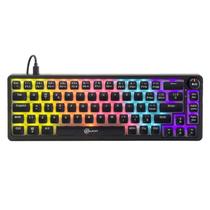 Teclado Mecânico Kalkan Drakar 65% Rainbow C/Roda De Volume Keycap Pudding Preto - KLK00052