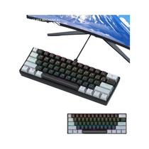 Teclado Mecânico Mini Com Fio 60% RGB 61 Teclas Interruptor Vermelho Azul Ergonômico Portátil Para Teclado Mecânico Mini Com Fio 60% RGB 61 Teclas Interruptor Vermelho Azul Ergonômico Portátil Para