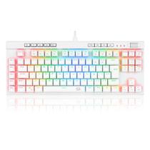 Teclado Mecânico Óptico Redragon Broadsword PRO Branco RGB Switch Óptico Vermelho ABNT TKL C/Apoio de Pulso K588WRGB-PRO