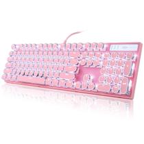 Teclado mecânico para jogos Camiysn Typewriter Style Pink