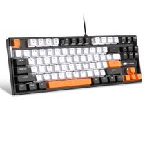 Teclado mecânico para jogos MageGee 75% TKL branco/preto