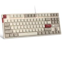 Teclado mecânico para jogos MageGee 75% TKL Retro branco/cinza