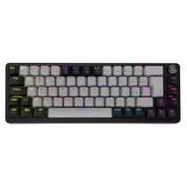 Teclado mecanico preto e cinza 65% pcyes mecka black vulcan switch red rainbow com fio