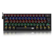 Teclado Mecânico Redragon Fizz Preto Rainbow Switch Blue