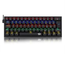 Teclado Mecânico Redragon Fizz Rainbow Usb Tipo C Preto Switch Azul K617-r-b Pt-blue Teclado Mecânico Redragon Fizz Rainbow Usb Tipo C Preto Switch Azul K617-r-b Pt-blue