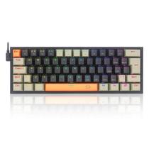 Teclado Mecânico Redragon Fizz, RGB, Switch Brown, Layout 60%, Laranja, Preto e Cinza
