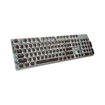Teclado Mecânico Retro Com Teclas Redondas RGB Retroiluminadas 104 Teclas Painel De Metal USB Com