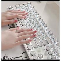 Teclado Mecânico Retro Teclado Mecânico Chave Redonda Computador Externo