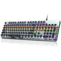 Teclado Mecânico RGB RisoPhy com Switch Azul, 104 Teclas
