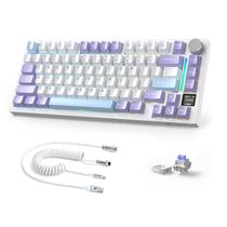 Teclado Mecânico Sem Fio A.JAZZ X820Ultra com Tela RGB e Botão Giratório Teclado Mecânico Sem Fio A.JAZZ X820Ultra com Tela RGB e Botão Giratório
