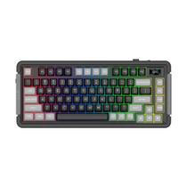 Teclado Mecânico Sem Fio APLUS Gasket Zion com LCD, RGB, Bluetooth 2.4GHz, Cabo Removível, Switch Gateron Amarelo - AKW500