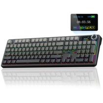 Teclado mecânico sem fio AULA F108 PRO com tela e botão