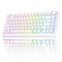 Teclado mecânico sem fio AULA F75 Pro com botão RGB retroiluminado