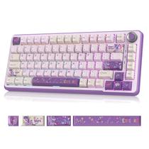 Teclado Mecânico Sem Fio My Little Pony - 81 Teclas RGB para Jogos com Switches Lineares Personalizados, Hot-Swap e Controle por Botão, Conexão Tripla (BT5.0/USB-C/2.4GHz), Compacto para Trabalho e Jogos