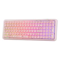 Teclado Mecânico Sem Fio RGB Membrana MechLands X100 PRO Rosa