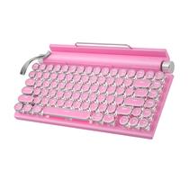 Teclado Mecânico Sem Fio Taiahiro Retro Rosa - Estilo Máquina de Escrever