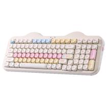 Teclado Mecânico Sem Fio YUNZII C98 RGB 99 Teclas Bege