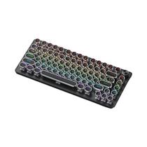 Teclado Mecânico Steampunk Compacto 75% Com 82 Teclas RGB Hot-Swappable Para Jogos Retro Com Botão