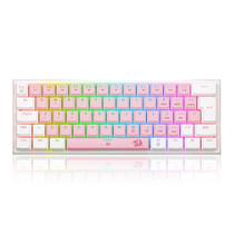 Teclado mecanico usb gamer anivia switch blue redragon k614pw-rgb rosa com branco