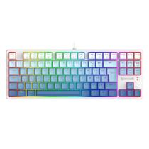 Teclado mecanico usb gamer daksa rgb switch brown redragon k576gb-rgb branco e azul