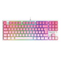 Teclado mecanico usb gamer daksa rgb switch brown redragon k576gp-rgb branco e rosa Teclado mecanico usb gamer daksa rgb switch brown redragon k576gp-rgb branco e rosa