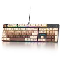 Teclado Mecânico Ussixchare V200 com Fio, RGB, Switch Red, 104 Teclas Teclado Mecânico Ussixchare V200 com Fio, RGB, Switch Red, 104 Teclas